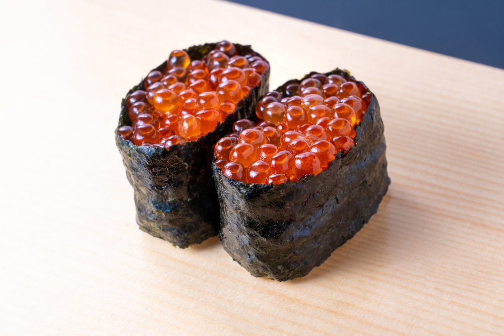Ikura,Sushi,,,Ikura,With,Seaweed,(nori),,Japanese,Cuisine